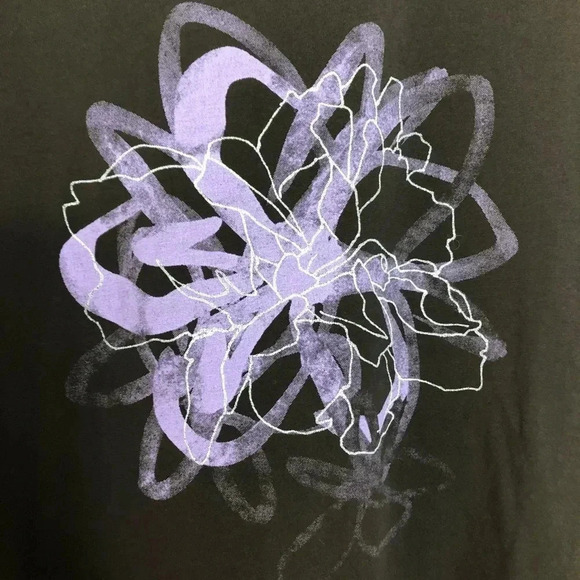 Joe Fresh Black Flower  T-Shirt Size Extra Large - Picture 3 of 15